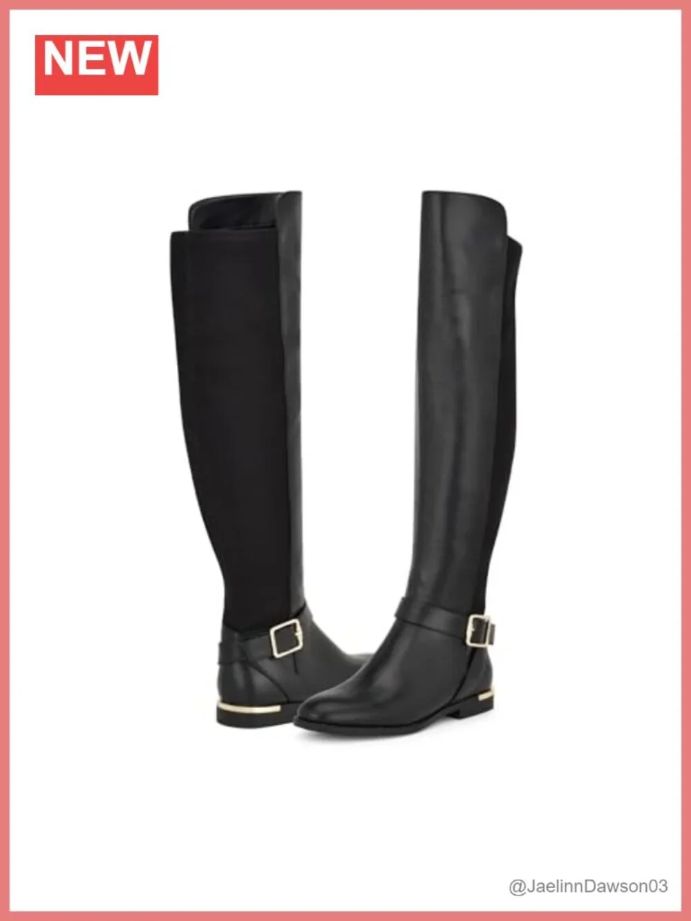 Nine West Over-the-Knee Equestrian Boots Faux Leather Zip Round Toe